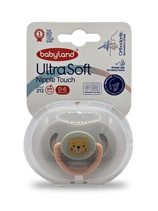 Baby Land Пустышка Ultra Soft симметричная силикон 0-6 мес, серый, фото 2