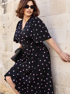 Платье с запахом праздничное Rozova collection 327055987 купить за 4 725 ₽ в интернет-магазине Wildberries