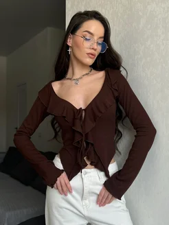 Топ с воланами вечерний со шнуровкой на груди у2к YESFASHION 327078652 купить за 1 681 ₽ в интернет-магазине Wildberries