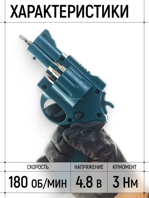 FIT FINCH INDUSTRIAL TOOLS FIT Отвертка аккумуляторная револьвер + 6 бит, вариант, фото 2