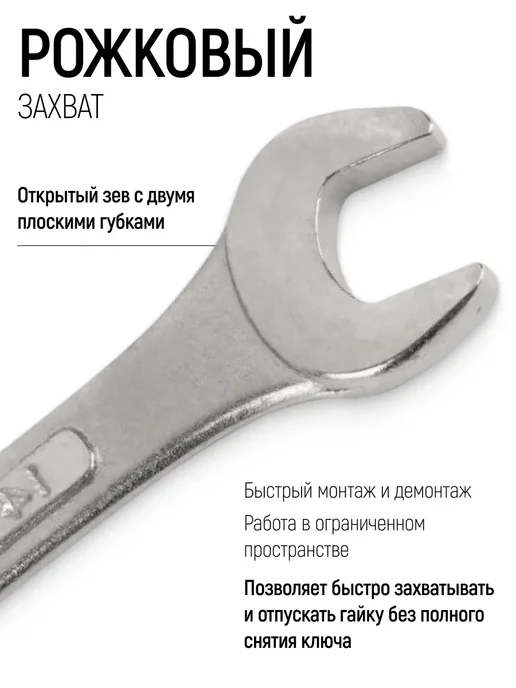 FIT FINCH INDUSTRIAL TOOLS Ключ комбинированный 15 мм хромированный, серый, фото 2