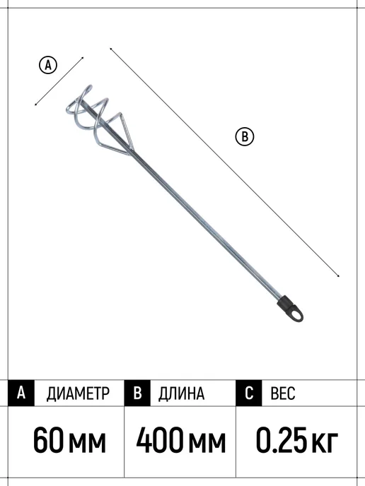 FIT FINCH INDUSTRIAL TOOLS FIT Миксер строительный венчик 60х400 мм на дрель, вариант, фото 2