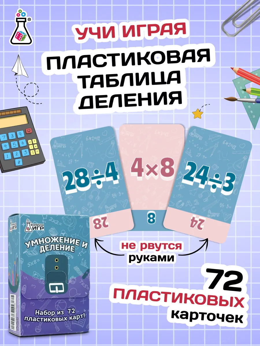 Таблица умножения и деления набор карточек.