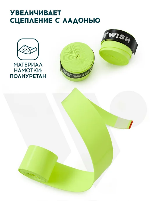 Намотки для ракетки WISHWOG-101(3шт.),желтый, 3 шт, фото 3