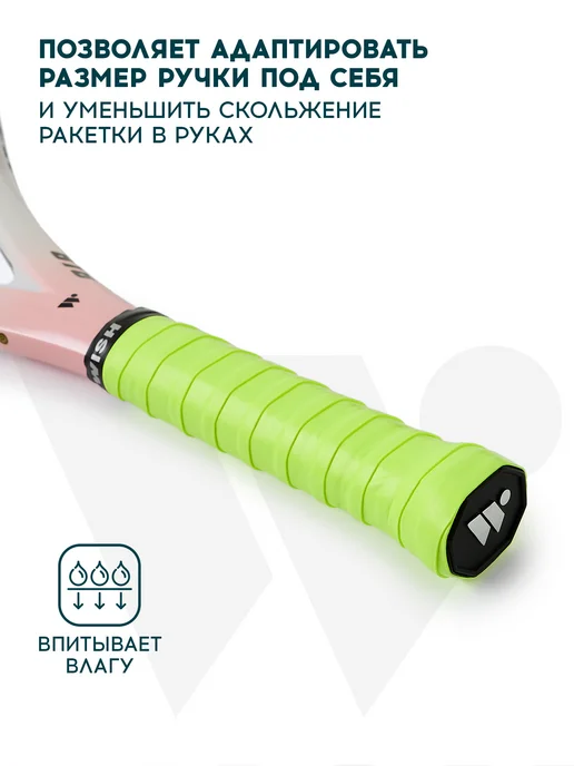 Намотки для ракетки WISHWOG-101(3шт.),желтый, 3 шт, фото 4
