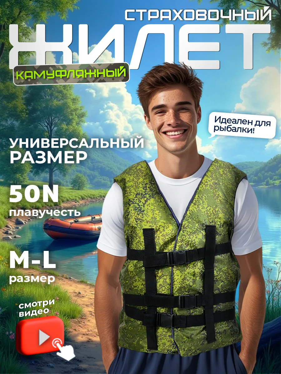 Жилет страховочный для взрослых (размер M-L)