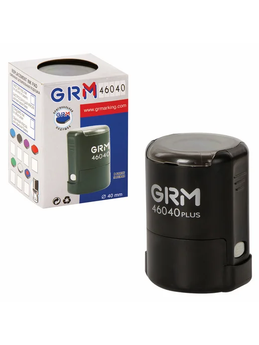 GRM Оснастка для печатей оттиск D=40 мм синий 46040, 2 шт, фото 3