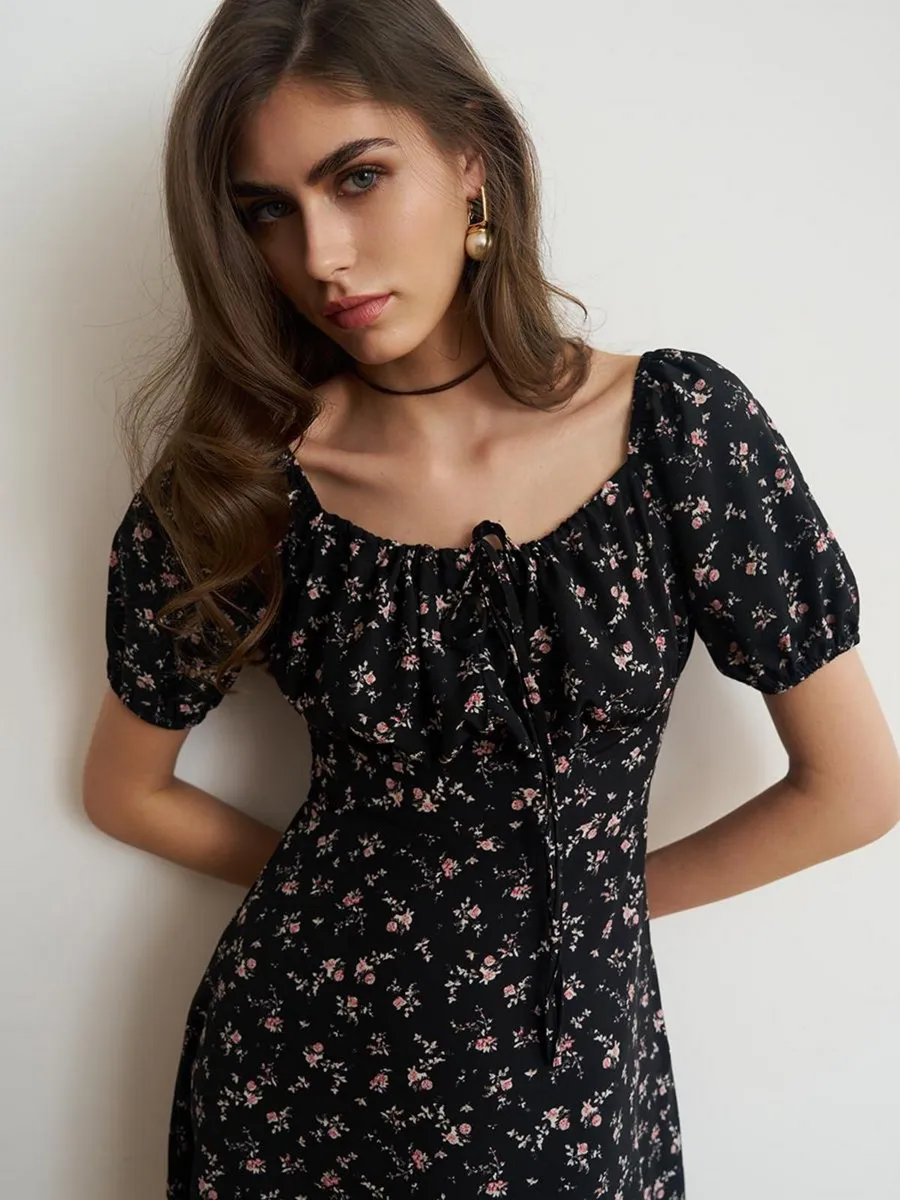 Платье легкое крестьянка короткое