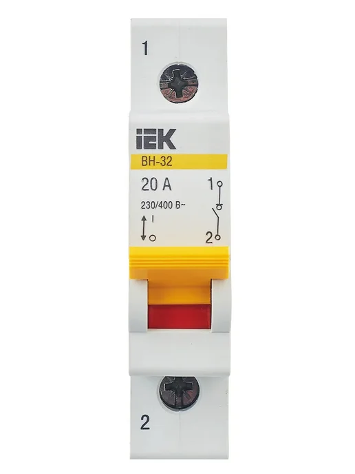 Iek Выключатель нагрузки (мини-рубильник) 1P 20А, KARAT, 20А, серый, фото 3
