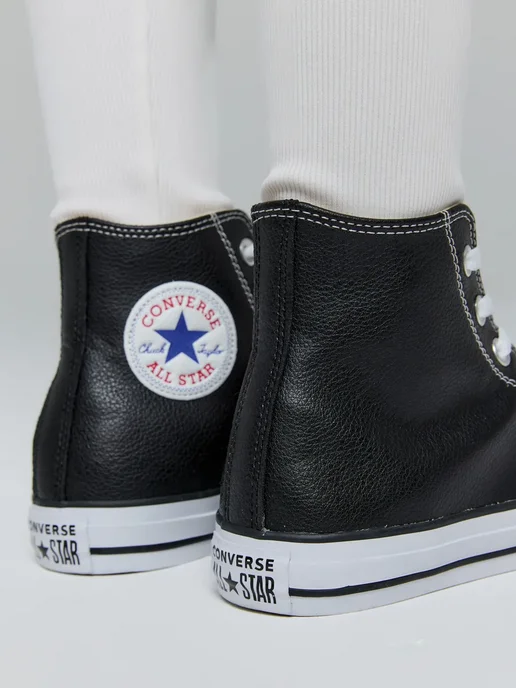 CONVERSE Кожаные Кеды All Star, черный, фото 6