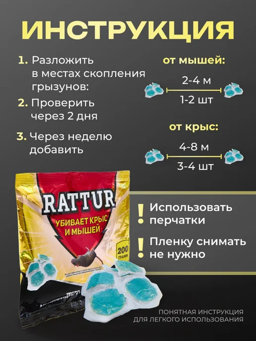 Rattur Отрава для крыс, вариант, фото 2
