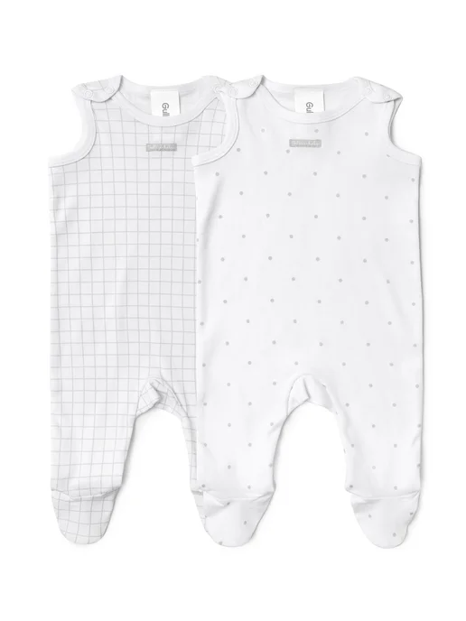 Gulliver Ползунки плечевые с закрытыми ножками 2 шт Baby, 2 шт