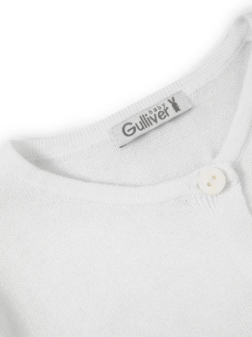 Gulliver Кардиган для девочки с коротким рукавом Baby, белый, фото 5