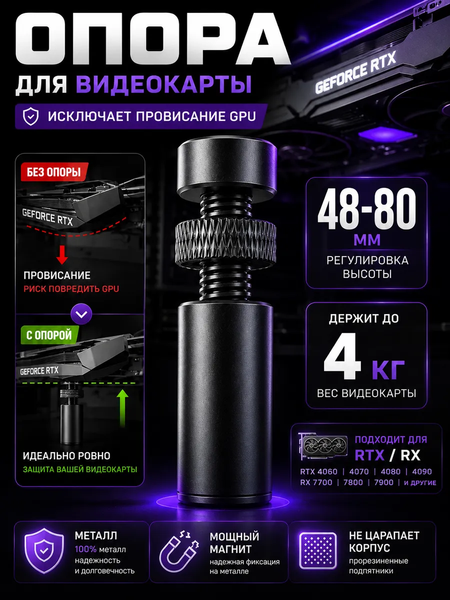 Подставка для видеокарты вертикальный с магнитом