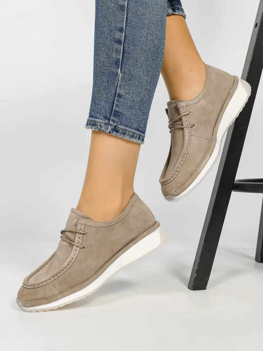 Geronea Shoes Мокасины демисезонные натуральная замша, серый