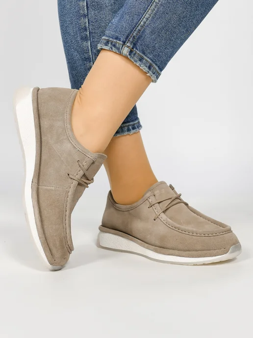 Geronea Shoes Мокасины демисезонные натуральная замша, серый, фото 2