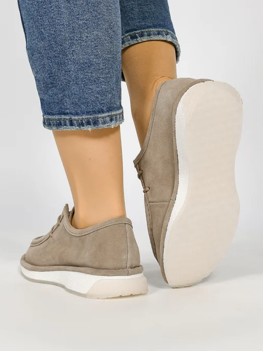 Geronea Shoes Мокасины демисезонные натуральная замша, серый, фото 4