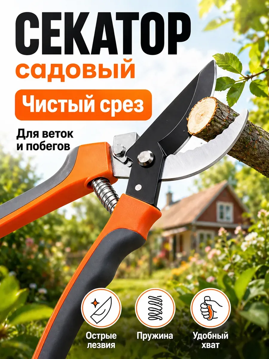 Секатор садовый ручной профессиональный