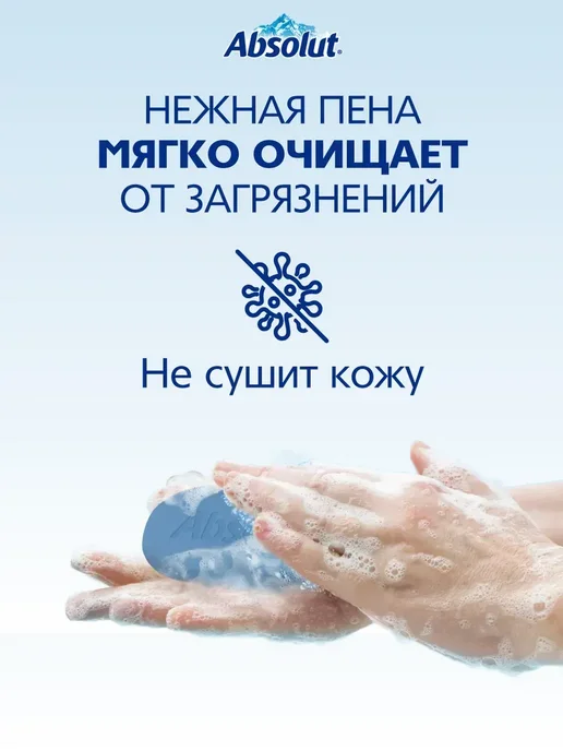 Absolut Мыло туалетное твердое мужское лемонграсс и мята 10х90 гр, 90 г, фото 4