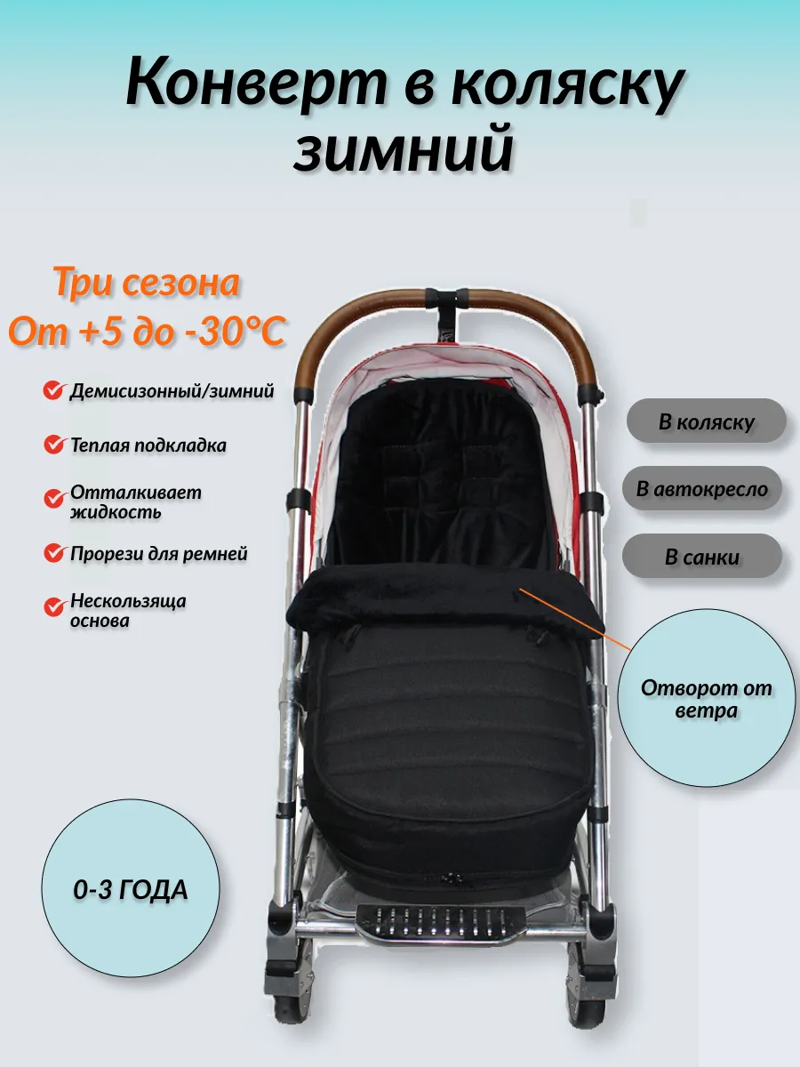 Конверт в коляску зимний