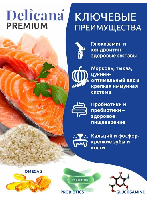 Сухой корм Delicana для собак, взрослые, мелкие, лосось, 0,4 кг, фото 2