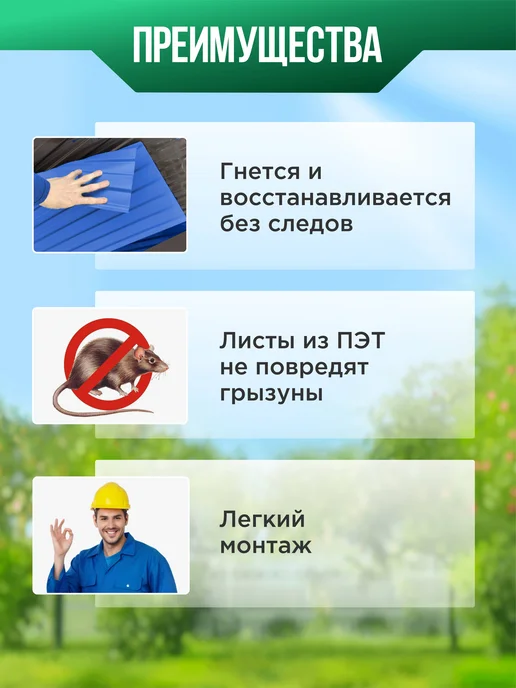 ПЭТПЛАСТ Профлист из ПЭТ профнастил пластиковый, белый, фото 3