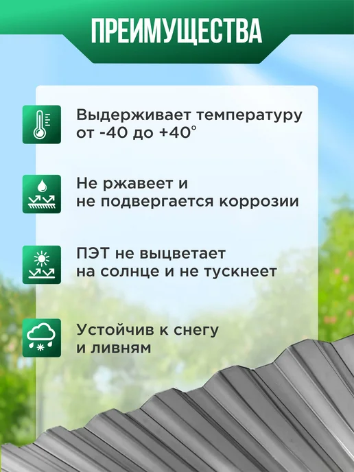 ПЭТПЛАСТ Профлист из ПЭТ профнастил пластиковый, белый, фото 7