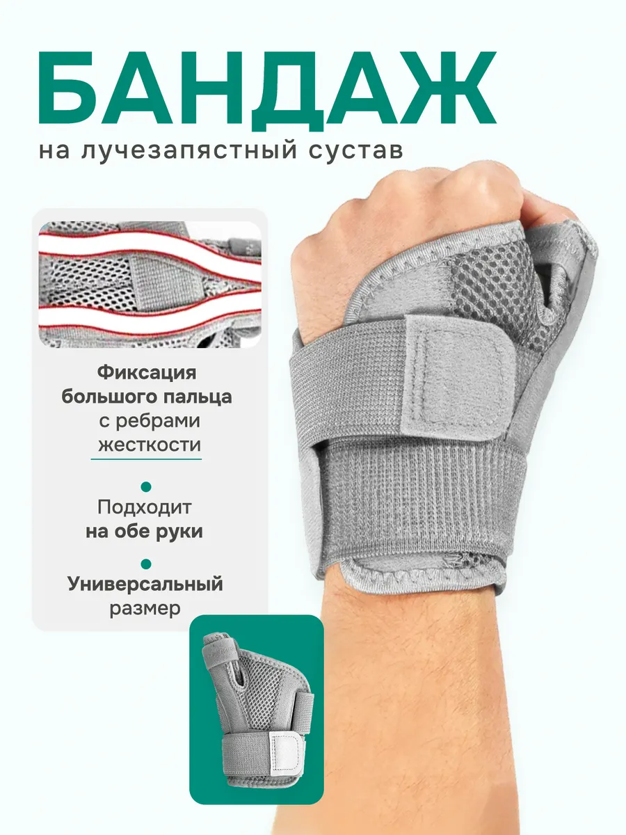 Бандаж на лучезапястный сустав, размер универсальный