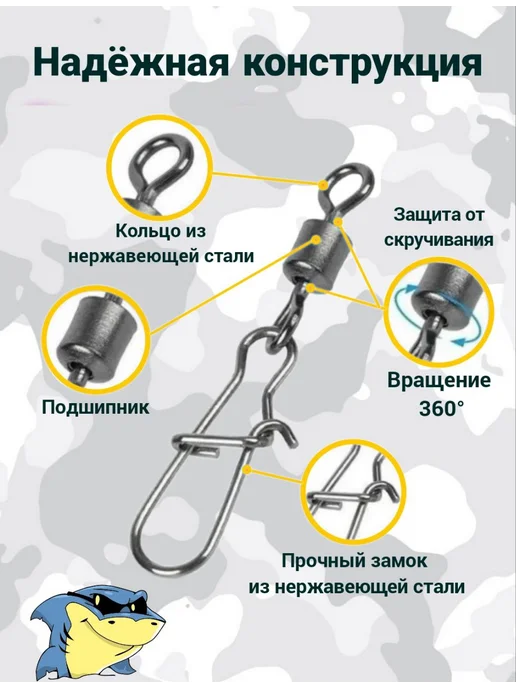 CuteEarc Набор карабинов с вертлюгом №4 №6 №7 №8 №10 100 шт, 100 шт, фото 3