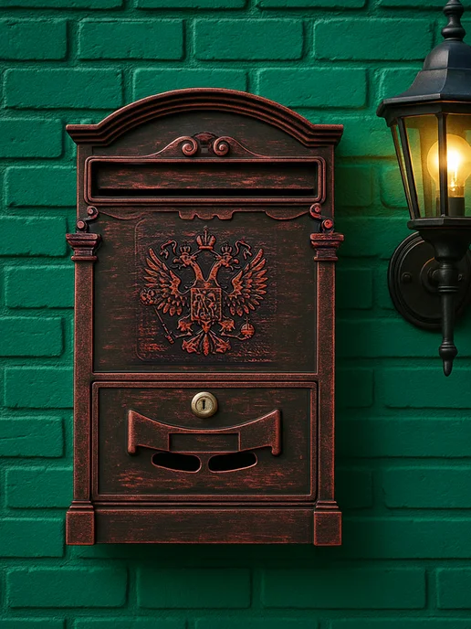 MyPost Ящик для почты металлический Герб, красный