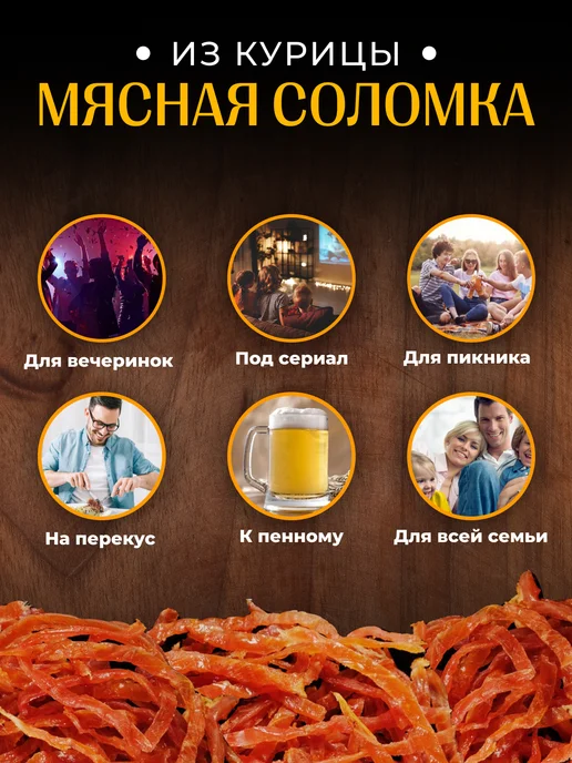 Fat Buffalo Соломка из мяса курицы 500 гр Классика, 500 г, фото 3