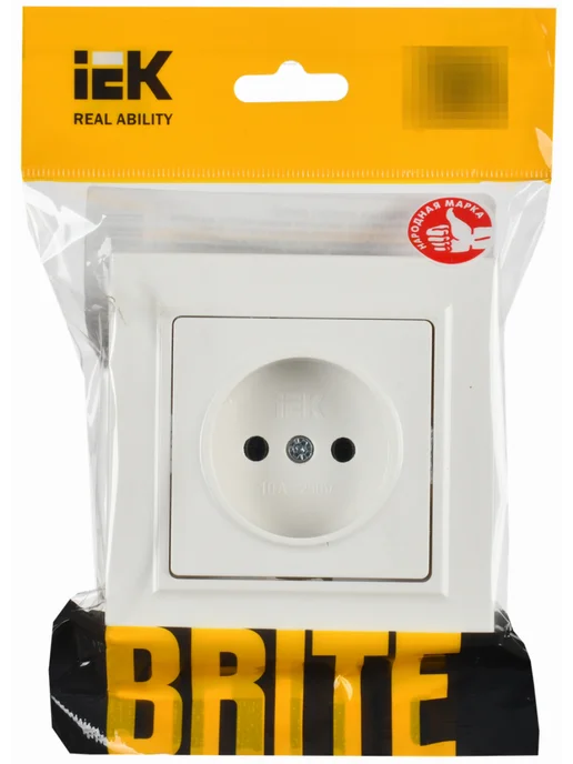 Iek Розетка силовая Brite РСР10-1-0-БрБ BR-R10-10-K01-F, 2 шт, 2 шт, фото 3