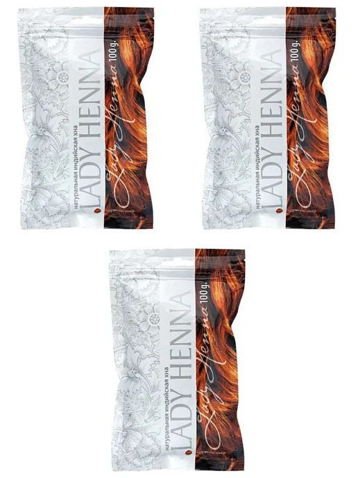 Lady Henna хна натуральная коричневая 100гр 3 шт, 100 г, 3 шт