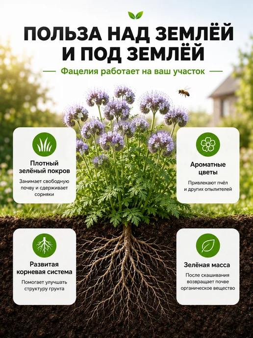 Фацелия сидерат семена 1кг, 1 кг, фото 2