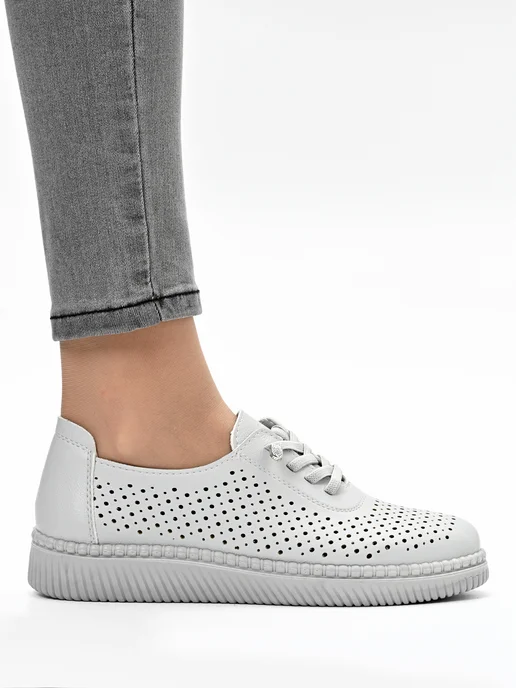 Letsgo Shoes Мокасины кожаные весенние, серый, фото 7