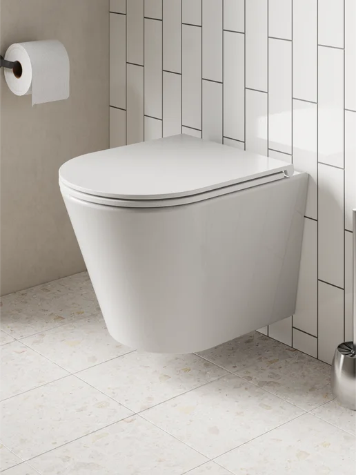 Pragma Унитаз подвесной Olako, безободковый, OLK1.GWWR.019, белый, фото 2