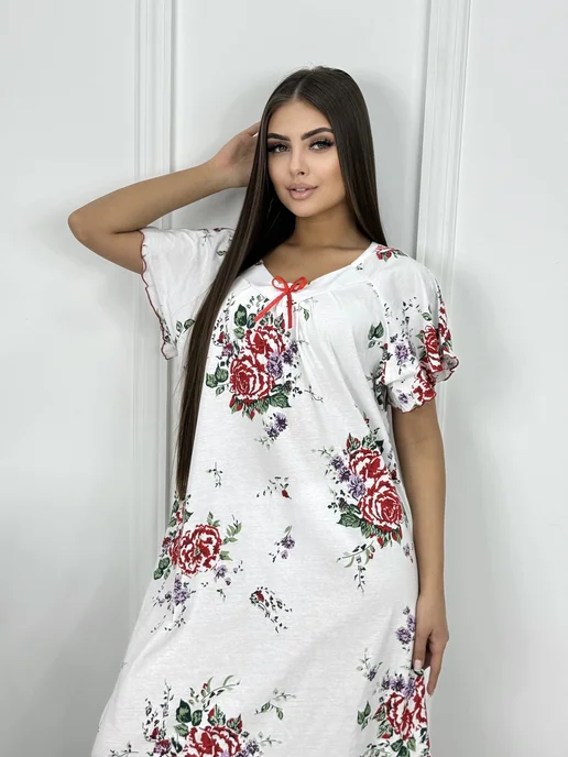 Caravan Ночная сорочка хлопок домашний, белый, фото 8