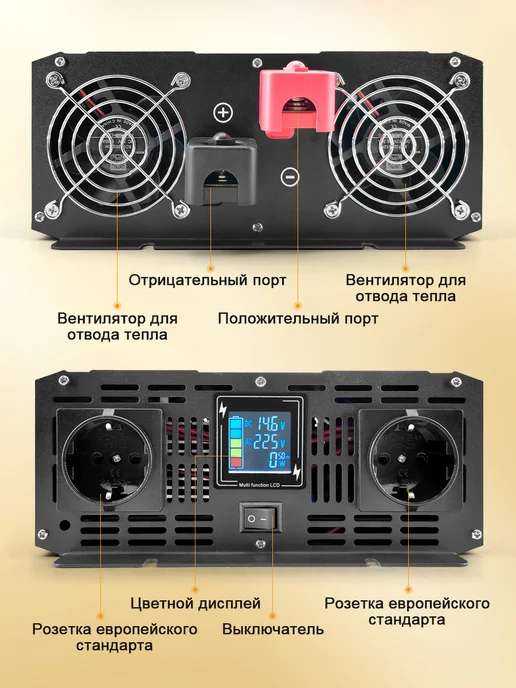 Rddspon Автомобильный инвертор 12 В - 220 B 6000 Вт, 7000 Вт, фото 6