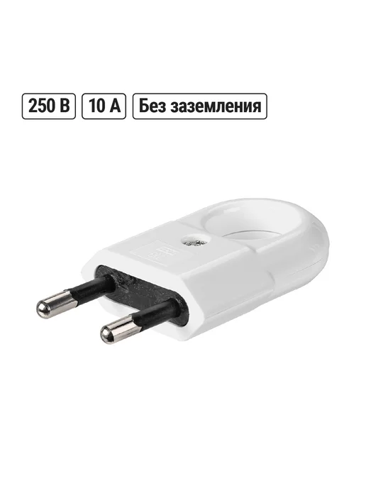TDM Electric Вилка б з 10А 250В, белый