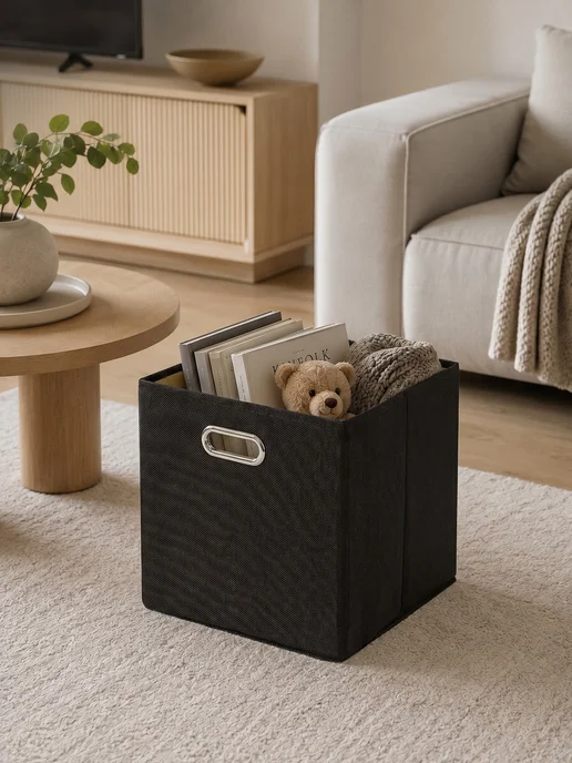 BOXXESS Коробка для хранения вещей стеллажная 31х31х31 см ДВП, 31x31 см, фото 6
