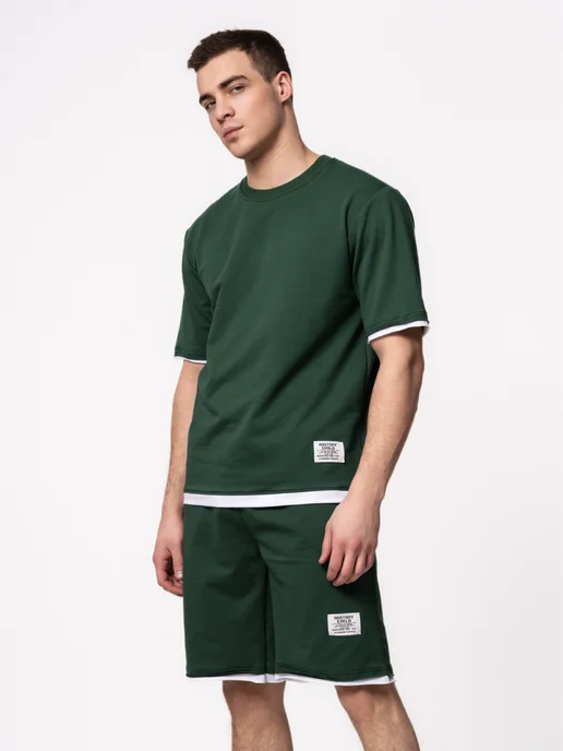 EVERLY WEAR Костюм спортивный летний больших размеров, зеленый, фото 4