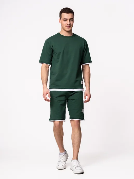 EVERLY WEAR Костюм спортивный летний больших размеров, зеленый, фото 5