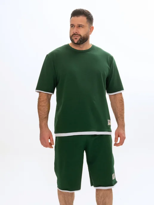 EVERLY WEAR Костюм спортивный летний больших размеров, зеленый, фото 8