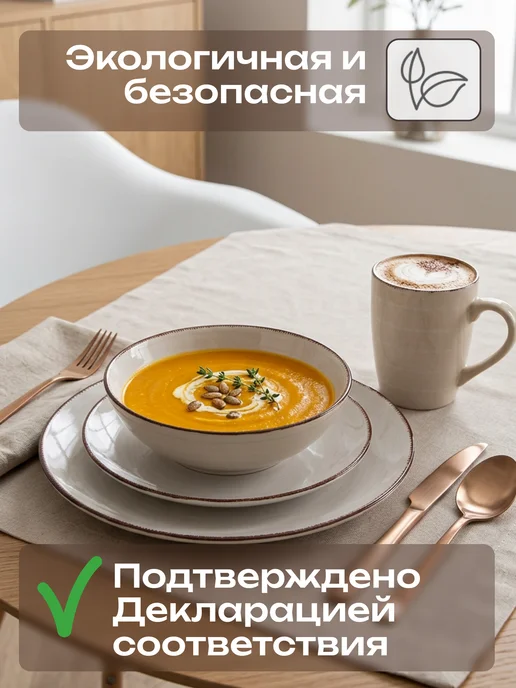 Elrington Набор посуды столовой на 6 персон без кружек, белый, фото 4