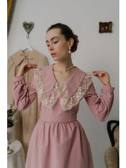 Платье винтажное нарядное с воротником бохо Cher-Neva 329693235 купить за 5 727 ₽ в интернет‑магазине Wildberries