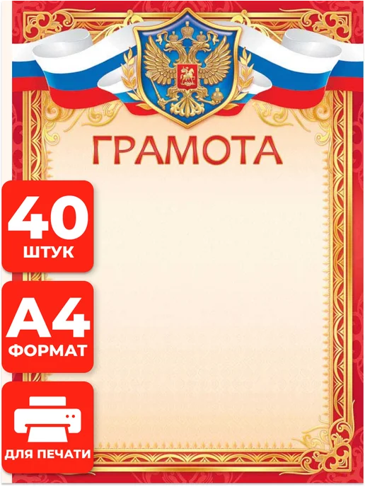 НАДО БРАТЬ ! Грамота школьная для принтера 40 шт, 40 шт