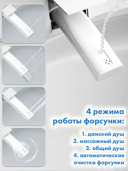 HAITEC Смарт унитаз HT-ESTA101 с функцией биде и встроенным бачком, белый, фото 3