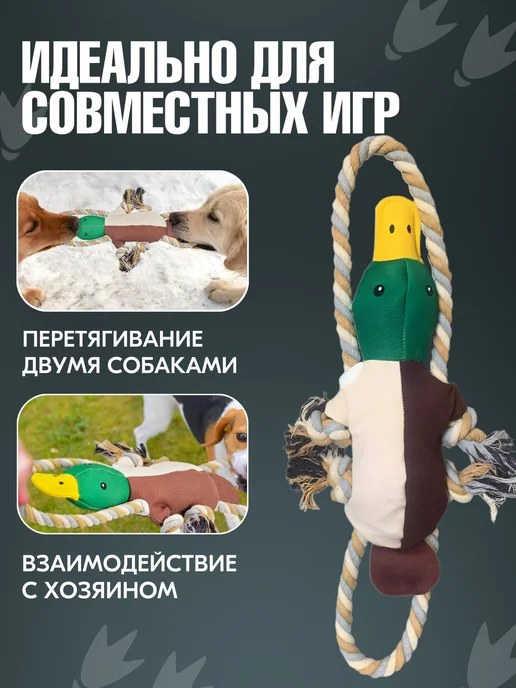 КотRoom Игрушка для собак канат мягкая, серый, фото 3