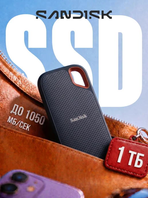 SANDISK SSD Внешний 1Tb Extreme PlayStation 5 USB 3.1 черный, 1 ТБ