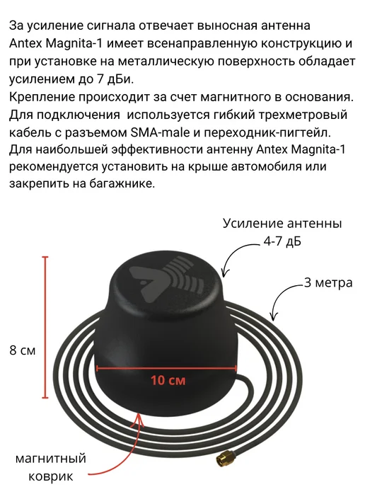 NETGIM WiFi в авто OLAX 4G MT80 с двумя антеннами Antex Magnita-1, 4 г, в упаковке 2 кг, фото 3